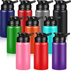 10 Pcs Reusable Aluminum Water Bottles Bulk Multicolor Outdoor Sports Water Bottles for Travel Gym Cycling Camping, Snap Lid