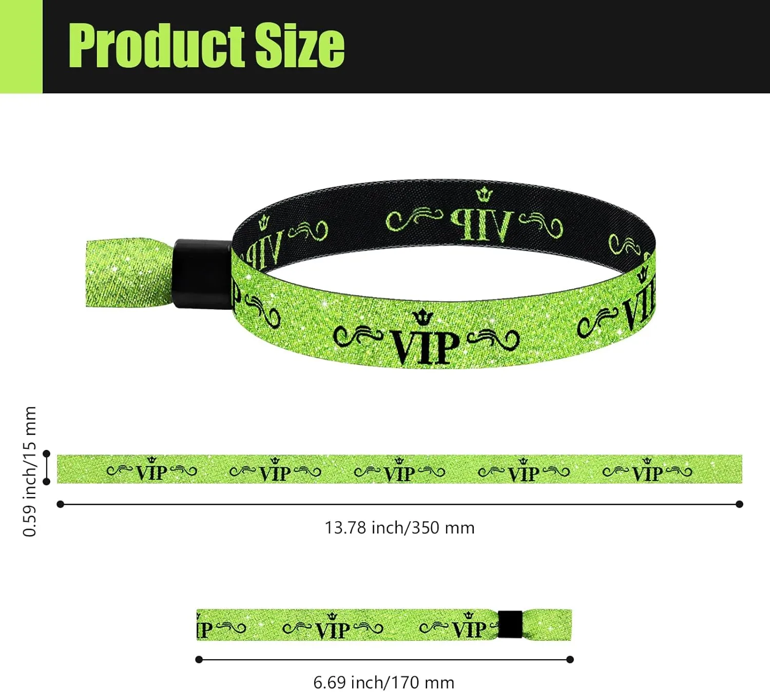 100 Pcs VIP Cloth Event Wristband, Disposable VIP Wristbands for Events, Colored VIP Wristbands Events,for Lightweight Concert,Club Entrance Wrist Strap Party Wristband Event (Color : Green2)