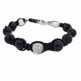 10MM 2.27cttw Diamond Disco Ball Bracelet .925 Sterling Silver