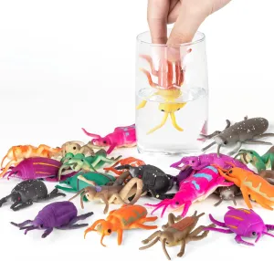 12 Pack Color Changing Insect Toys,Change Color Bug Toys,Floating and Stretchable Bath Toys fosr Kid,Insect Figurines Toys for Halloween Goody Bag Filler,Easter Egg Fillers,Carnival Prize