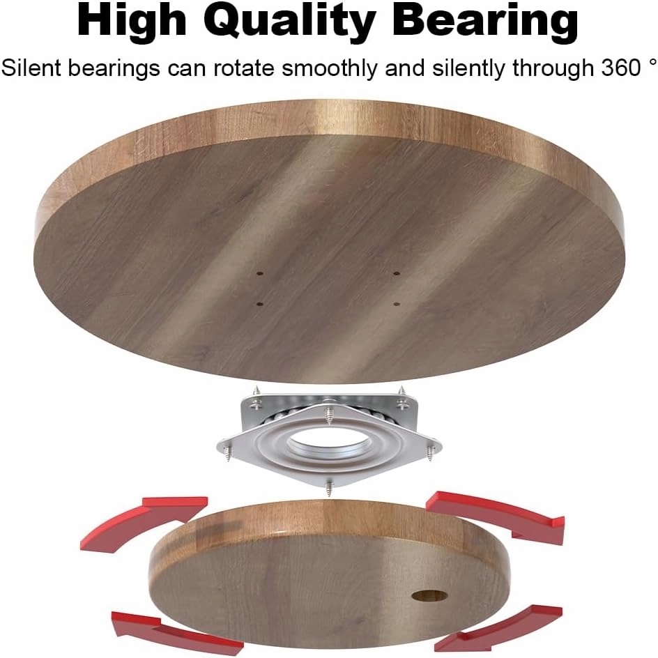 12 inch Wooden Lazy Susan Turntable, Acacia Wood Spinning Organizer for Dining Table, Cabinet, Fridge, countertop, Pantry