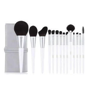 14 Pieces of Plain Brocade Makeup Brush Set Full Set of Eye Shadow Brush Powder Blusher Brush Beauty Tools
