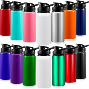 14 Pcs Aluminum Water Bottle 17 Oz Bike Bottles with Snap Lid Reusable Easy Carry Sports cups for Camping Hiking(Mix Color)