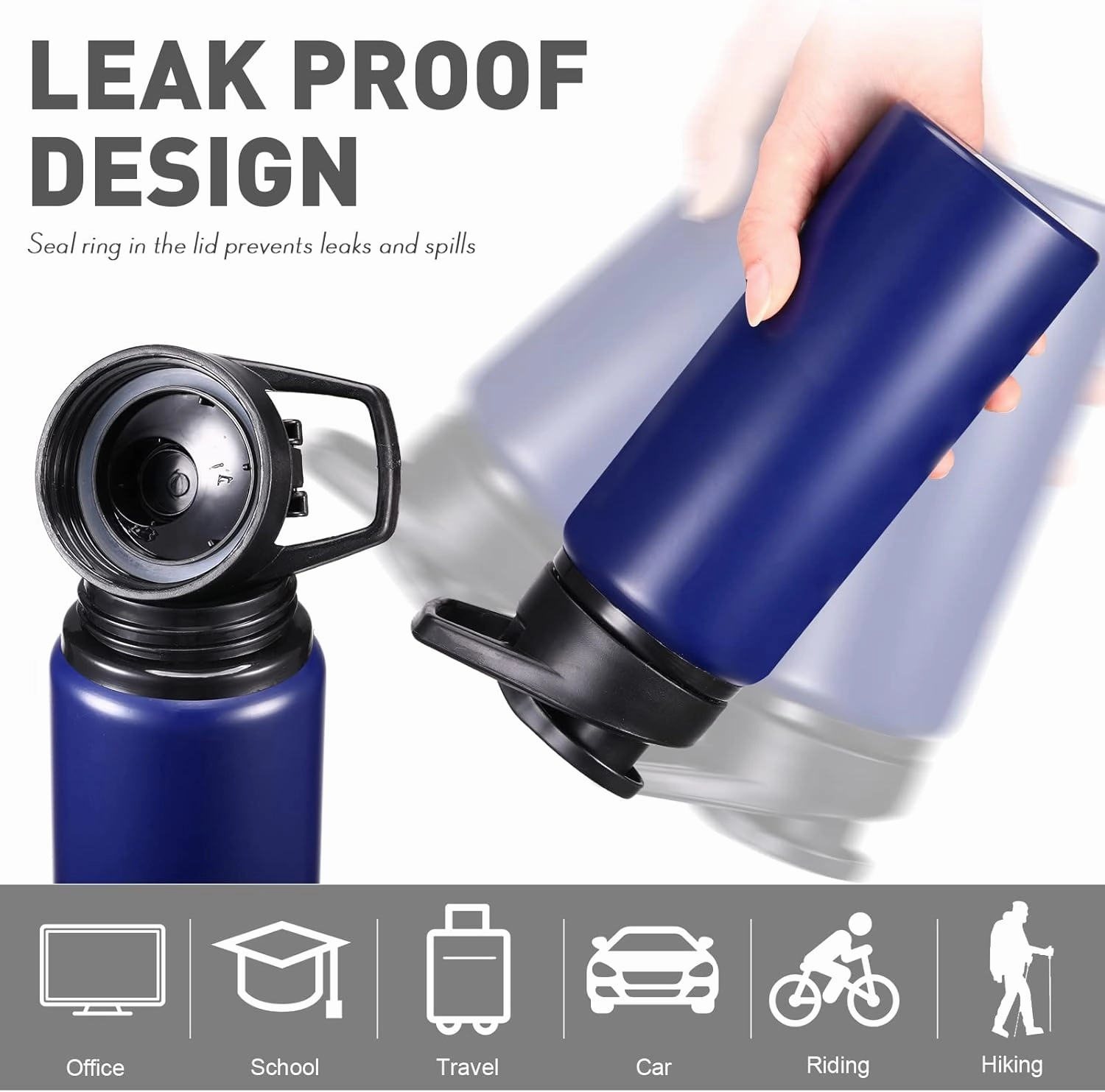 16 Pack Aluminum Water Bottles with Snap Lid Aluminum Reusable Sports Lightweight Leak Proof Water Bottles Bulk for Gym Hiking Cycling Sports Outdoor(20 oz)