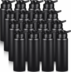16 Pieces Aluminum Bulk 25 oz Sports Water Bottles with Snap Lids Lightweight Bike Water Bottle Reusable Leak Proof for Outdoor Gym Sports Camping Hiking Fishing