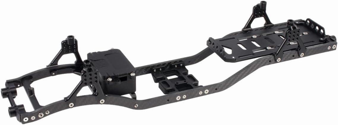 1/10 RC Crawler Carbon Fiber Girder 4.3mm CNC Metal Car Chassis Frame Body Kit for Axial SCX10 II Rock Off Road Truck Upgrade Parts (Black)