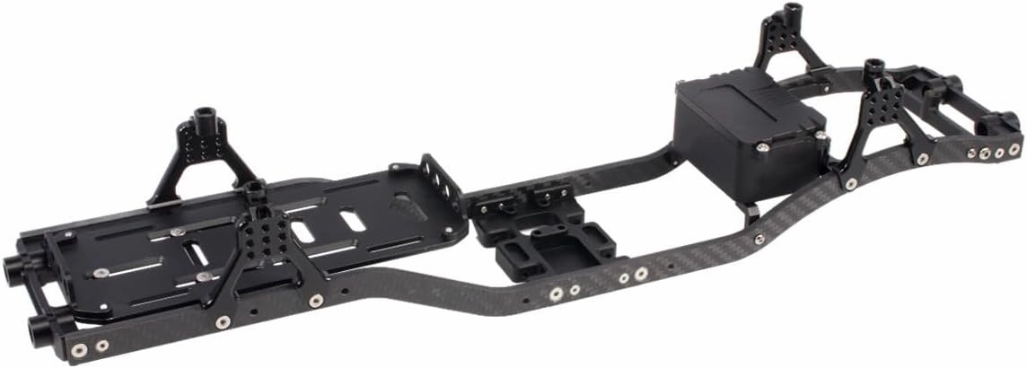 1/10 RC Crawler Carbon Fiber Girder 4.3mm CNC Metal Car Chassis Frame Body Kit for Axial SCX10 II Rock Off Road Truck Upgrade Parts (Black)