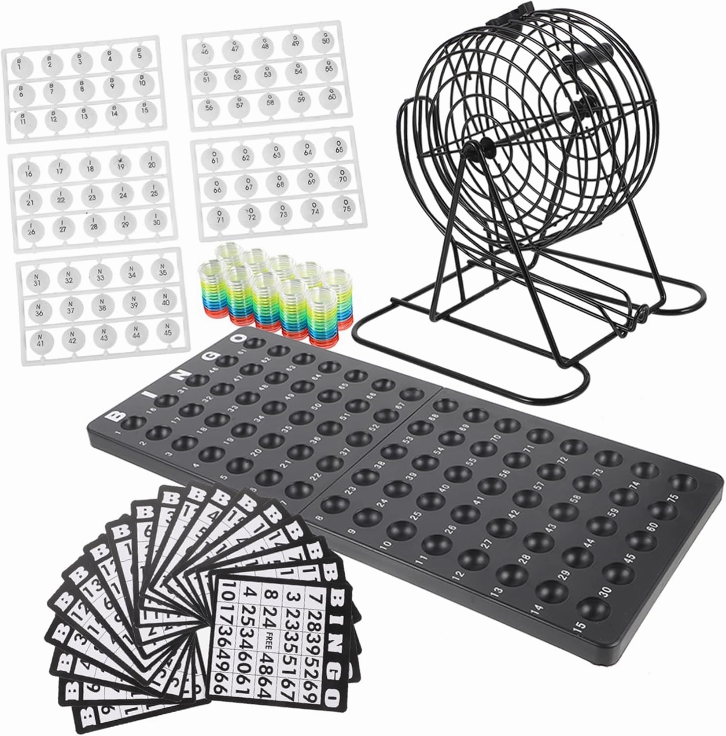 1 Set American Bingo Game Set Family Game with Roller Cage Balls for Parties Tournaments Easy to Design