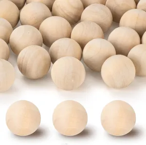 2 Inch Wooden Round Balls, Bag of 20 Unfinished Solid Round Wood Balls, Hardwood Birch, for Crafts and DIY Projects