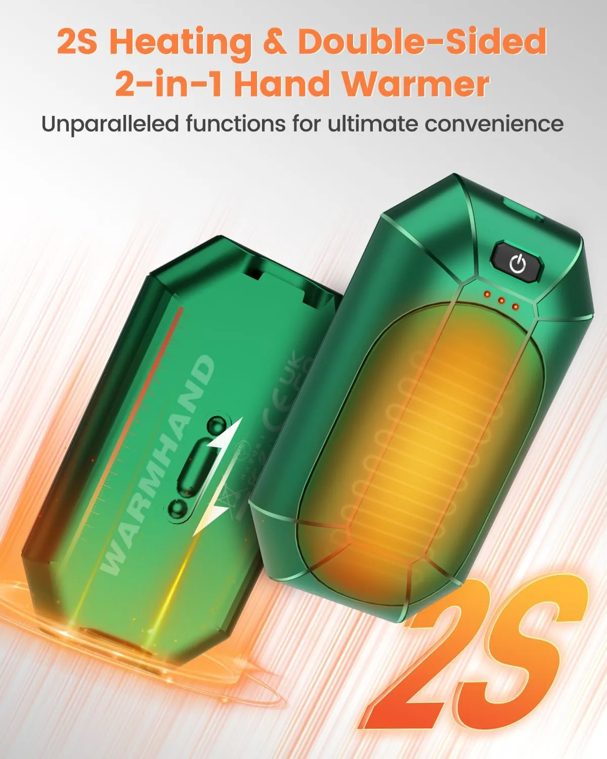 2 Pack AI Hand Warmer Rechargeable, Portable Electric Hand Warmers Reusable, USB Handwarmers, Outdoor/Indoor/Work/Studying/Camping/Hunting/Golf/Pain Relief/Game/Warm Gifts for Men Women Kids