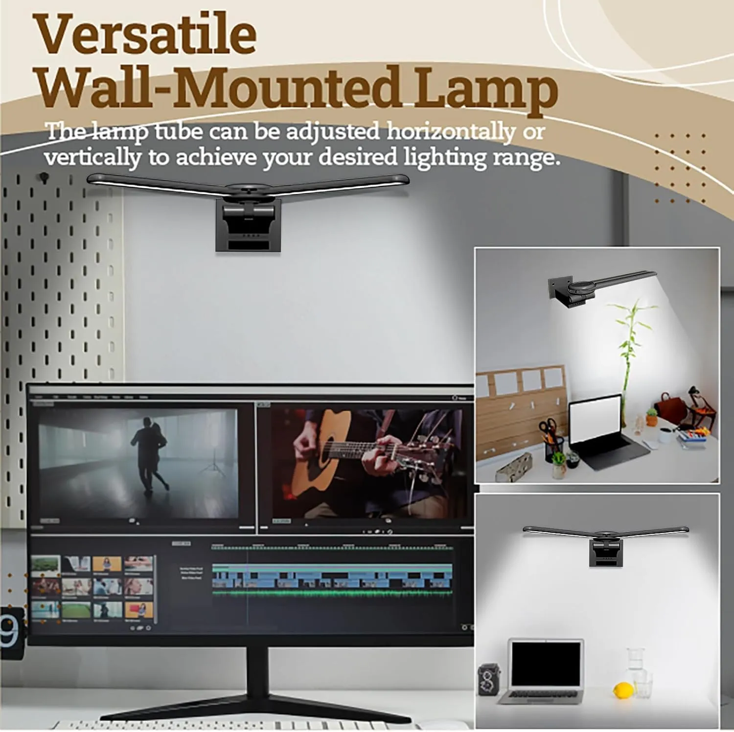 2 Pack Picture Light for Wall, 18in Rechargeable Art Light with Timer and Dimmable, Battery Operated Painting Frame Light with Remote Control for Bedroom, Living Room, Wall Décor Dartboard(Black)