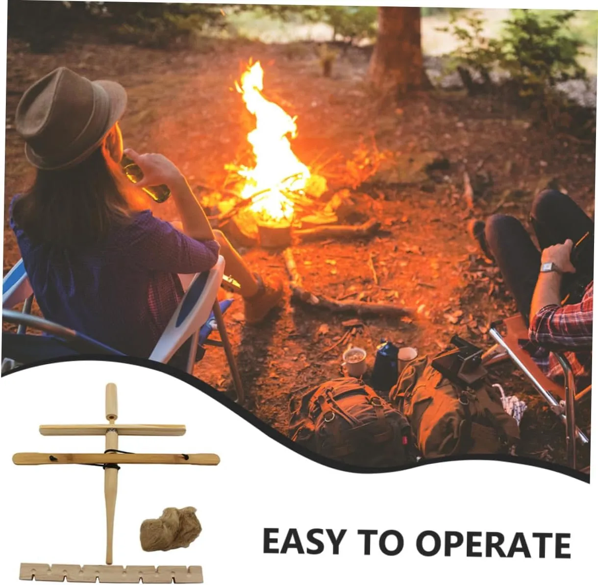 2 Sets Camping Fire Lighter Outdoor Fire Starter Camping Fire Tool Double Drill Pipe Make Fire Tool