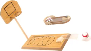 2 Sets Mini Desktop Bowling and Basketball Game Set Wooden Interactive for Relief for Schools Bars and Living Rooms