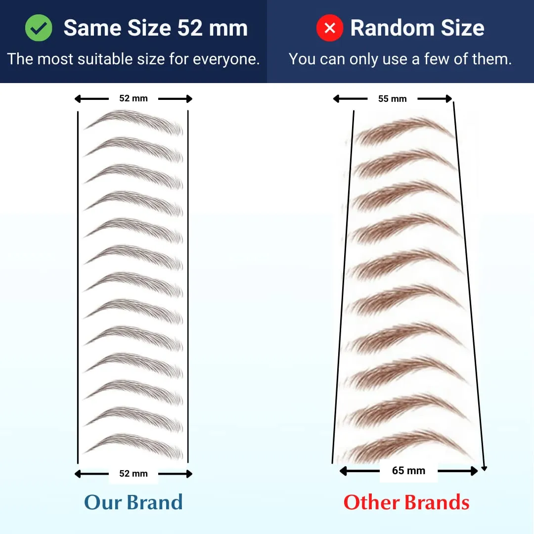 2 sheets eyebrow tattoo waterproof sticker, Long Lasting, Natural Looking Eyebrow for Alopecia, Chemo, Cancer gift. Same Size eyebrow tattoos (Natural Las Vegas, Light Brown)