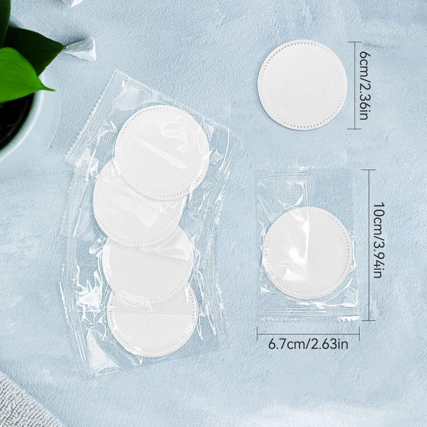 200 Pcs Kheoxusa Individually Wrapped Cotton Pads,Individually Wrapped Cotton Rounds,Natural,Round, Disposable,Cotton Face Pads Personal Care Kit Sachet Wrap (2 Pcs/Set, 100 Sets,200 pcs in Totally)