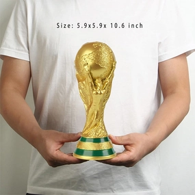 2022 World Cup Replica Trophy in Display Case, Resin Sculpture, Own a World Soccer's Biggest Prize (10.6 inch)