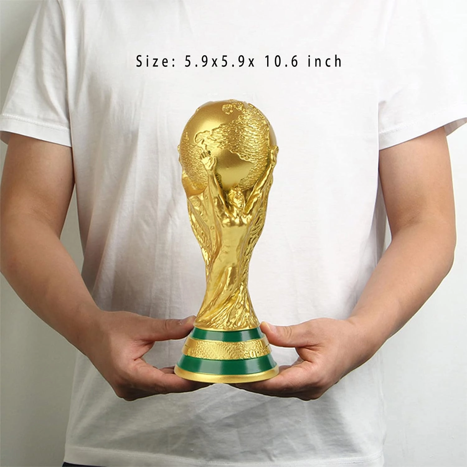 2022 World Cup Replica Trophy in Display Case, Resin Sculpture, Own a World Soccer's Biggest Prize (10.6 inch)
