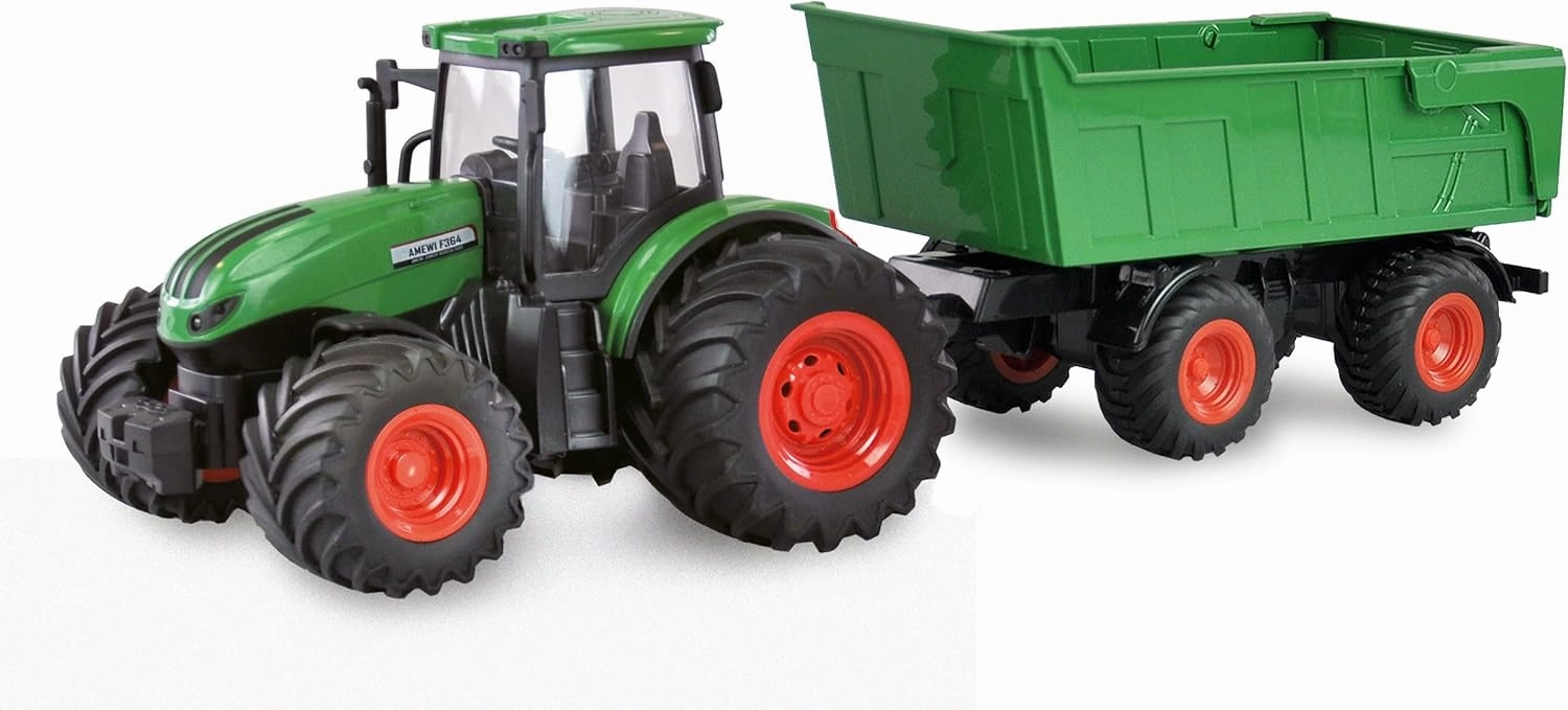 22635 RC Tractor with Tipping Trailer, Light & Sound, 1:24 RTR Green