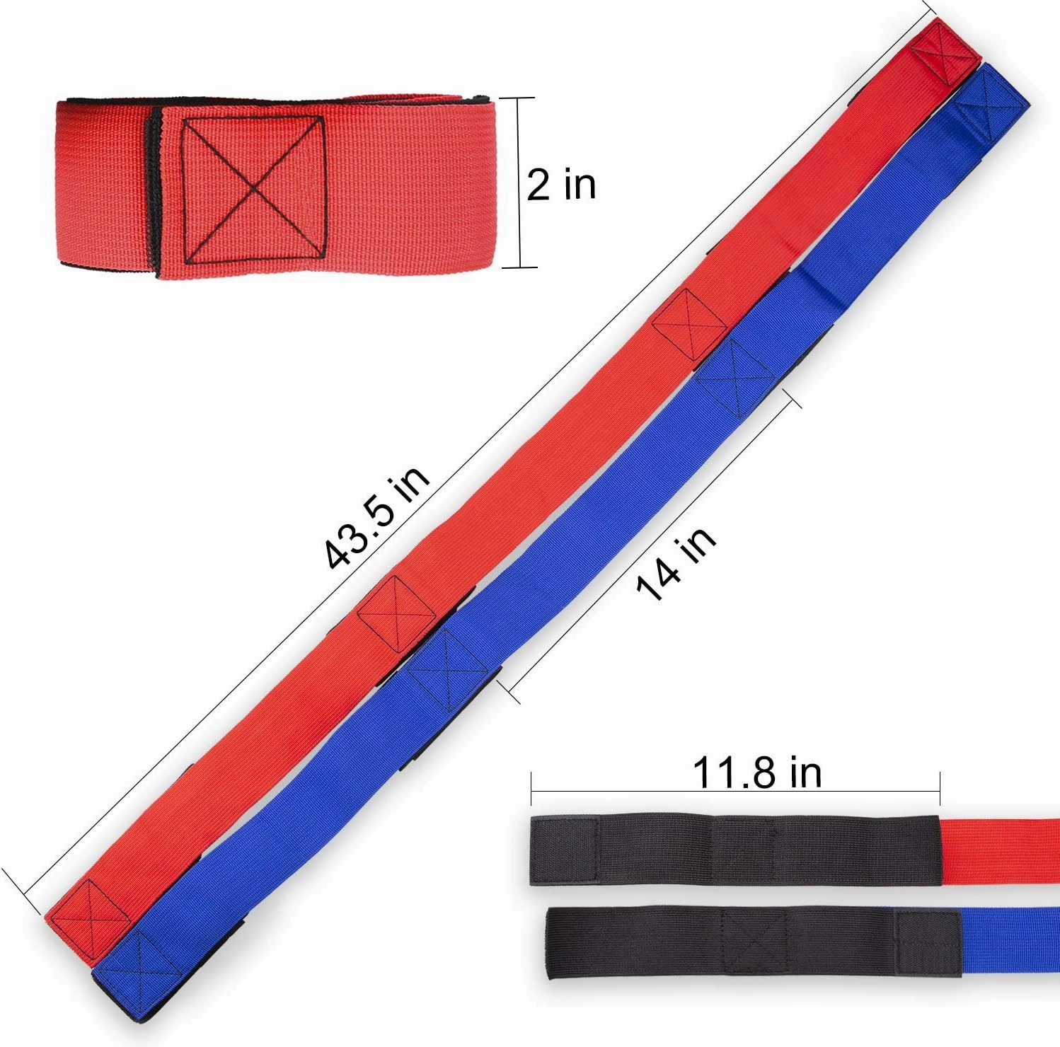24 Pcs 6 Legged Race Band, Outdoor Party Group Game for Kid Adult, Cooperative Team Race for Birthday Party, Relay Race, Field Day, Team-Building, Backyard Activity Game with Carrying Pouch