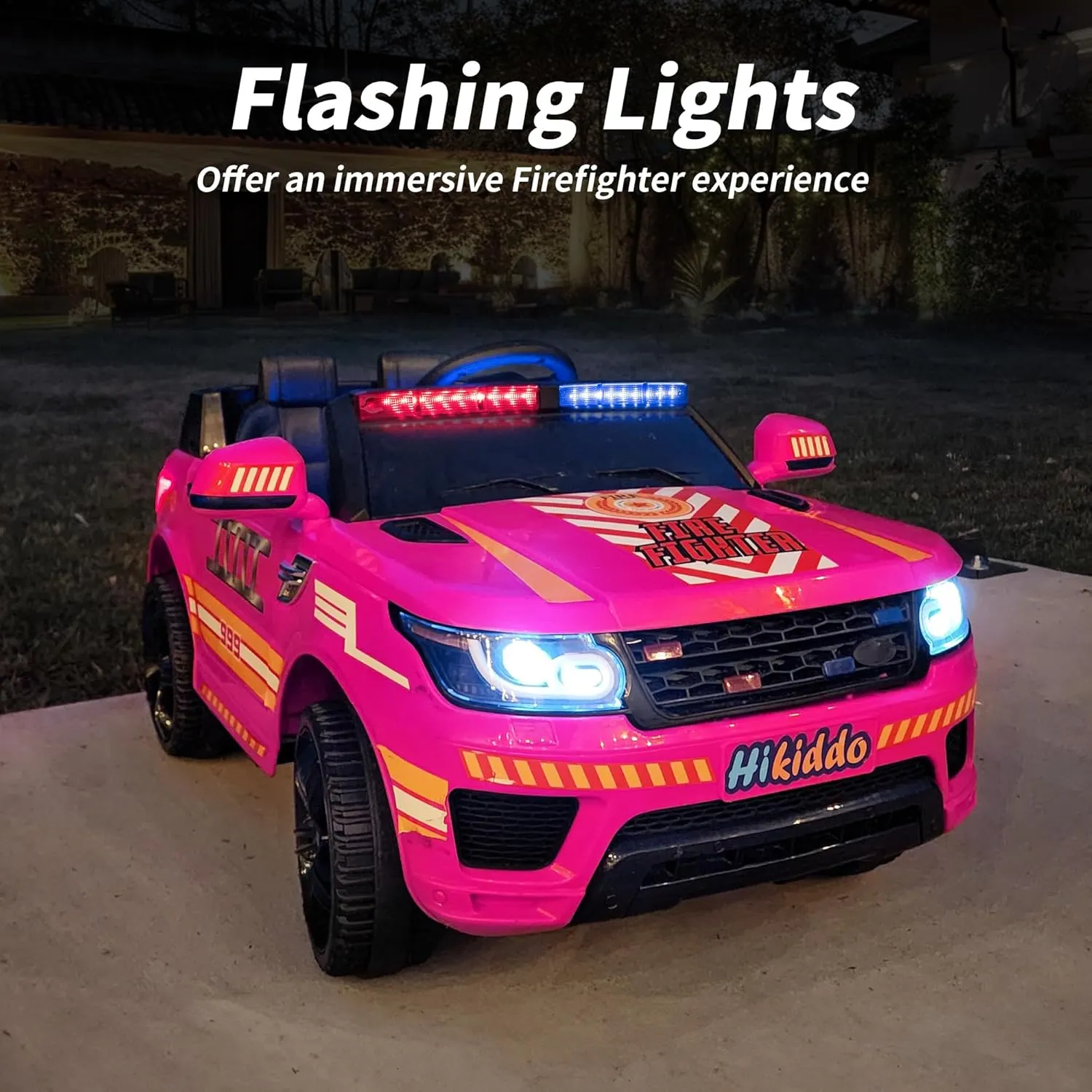 24V Electric Police Ride-On Car for Kids, Ride-On Toy Kids Car w/Parental Remote Control, 2x200W Motors - Pink