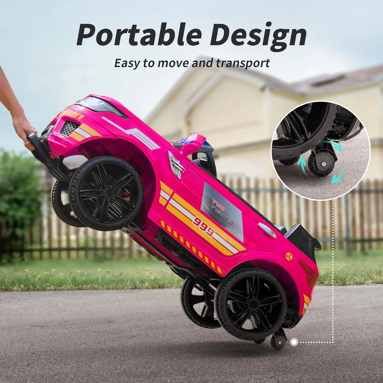 24V Electric Police Ride-On Car for Kids, Ride-On Toy Kids Car w/Parental Remote Control, 2x200W Motors - Pink