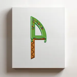 (24x36x1.25 In) Gallery Wrapped Canvas Wall Art Print of Mint Ice Cream Font P - 100% Cotton, Ready to Hang, High-Definition Giclée Printing, Fade-Resistant, Modern Home & | ANDUNCAd533311WH