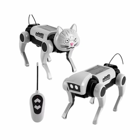 2 in 1 RC Mechanical Dog Remote Control Cat Children'S Toy DIY Assembly Science Electric Robot Dog Cat Model Set Kids Gift
