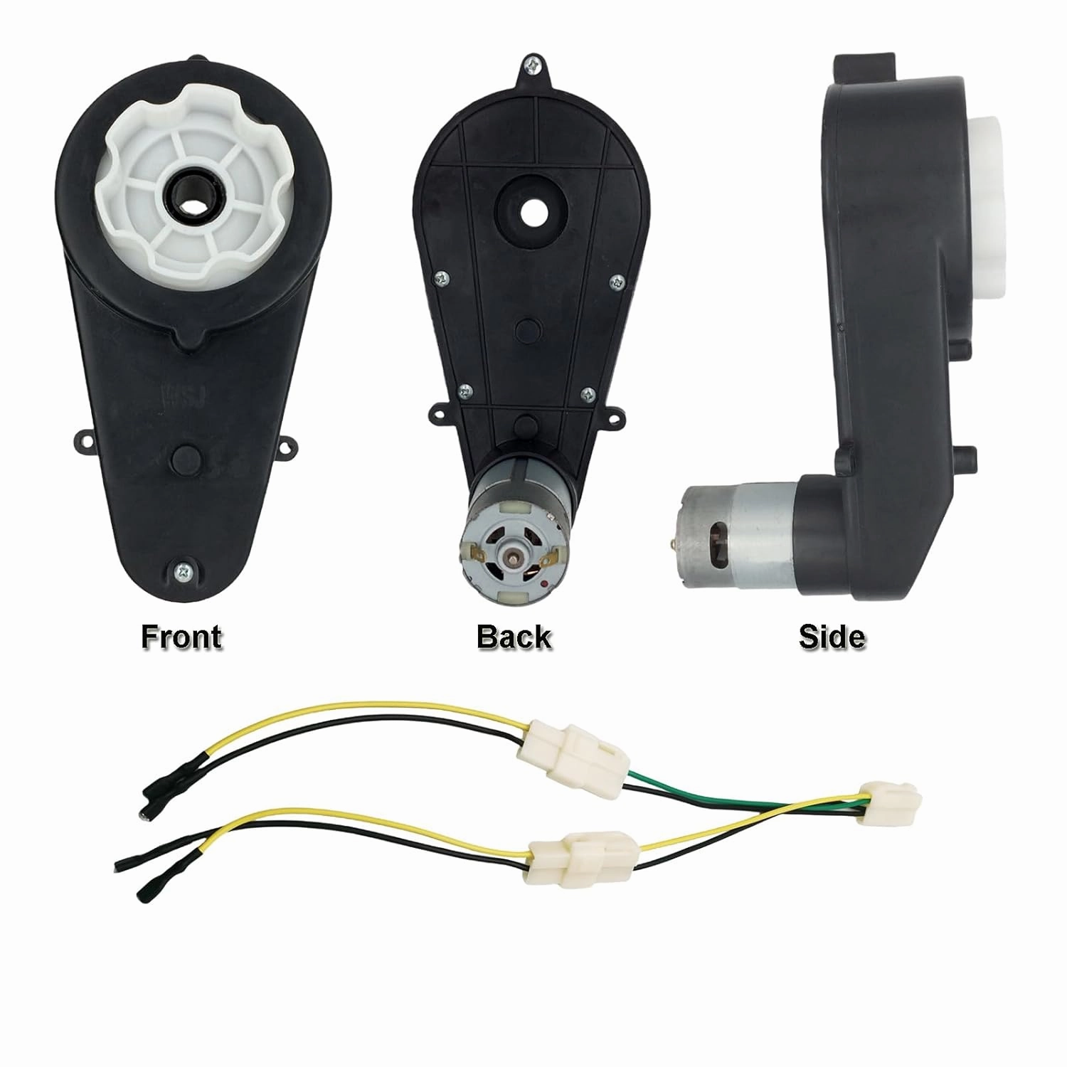 2 Pcs RS550 23000RPM Gearbox with 12V DC Motor for Ride On Car Powered Wheels Motor Promotion High Speed Drive Engine Electric Motorcycles Replacement Parts (2PCS 550 12V 23000RPM)