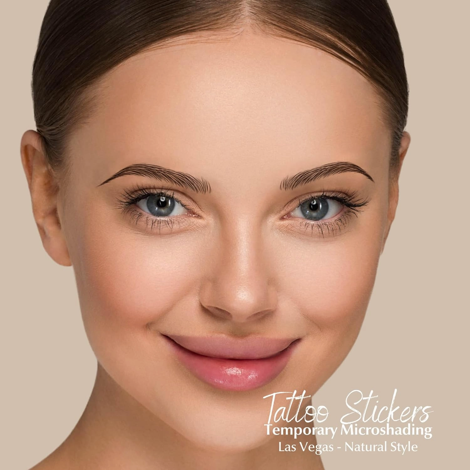 2 Sheets Waterproof Eyebrow Tattoo Stickers, Long Lasting, Natural Looking Fake Eyebrows for Alopecia, Chemo, Cancer Gift. Same Size (Natural Las Vegas, Black)