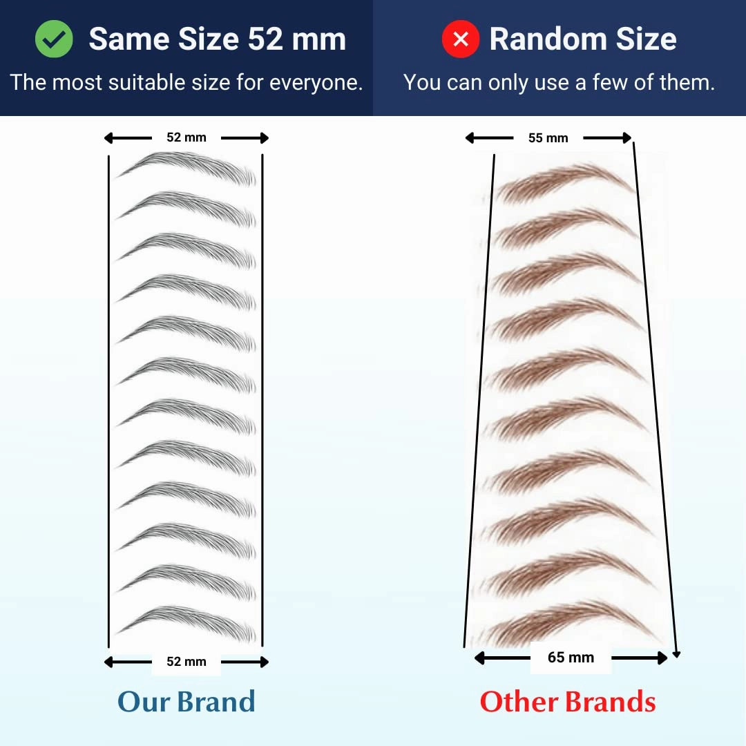 2 Sheets Waterproof Eyebrow Tattoo Stickers, Long Lasting, Natural Looking Fake Eyebrows for Alopecia, Chemo, Cancer Gift. Same Size (Natural Las Vegas, Black)