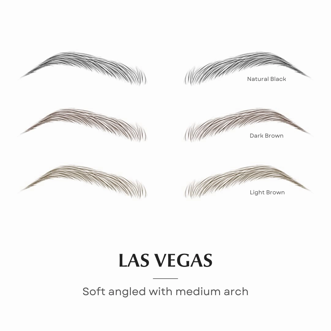 2 Sheets Waterproof Eyebrow Tattoo Stickers, Long Lasting, Natural Looking Fake Eyebrows for Alopecia, Chemo, Cancer Gift. Same Size (Natural Las Vegas, Black)