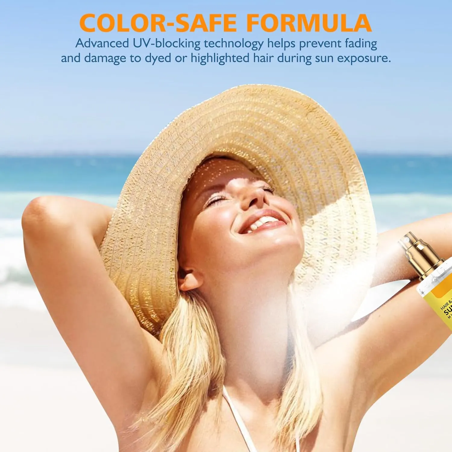 2PC Ultimate Hair & Scalp Sunscreen Spray SPF 30, Hair Sunscreen Spray UV Protection | Color-Lock UV Shield for Dyed/Highlighted | Beach & Pool Essentials | Defense Against Fade & Dryness