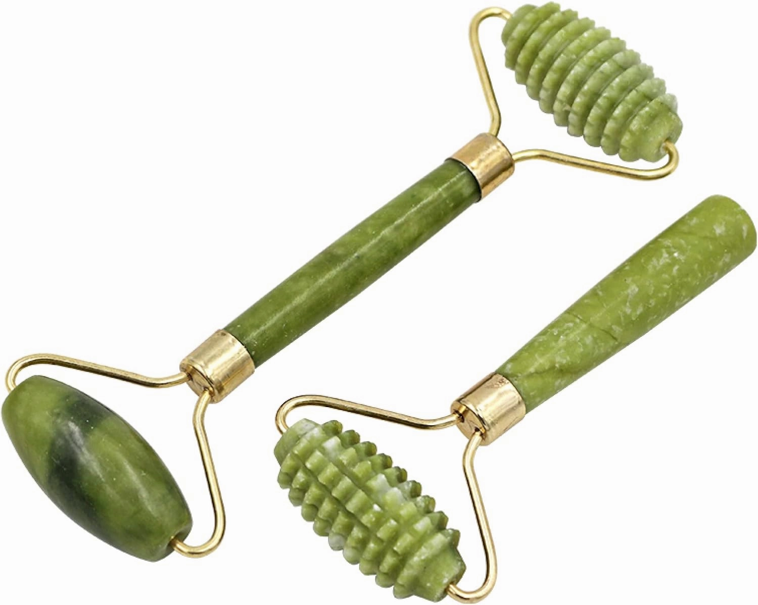 2pcs Face Massager Roller Natural Jade Stone Guasha Board Scraper Set Facial,B Set