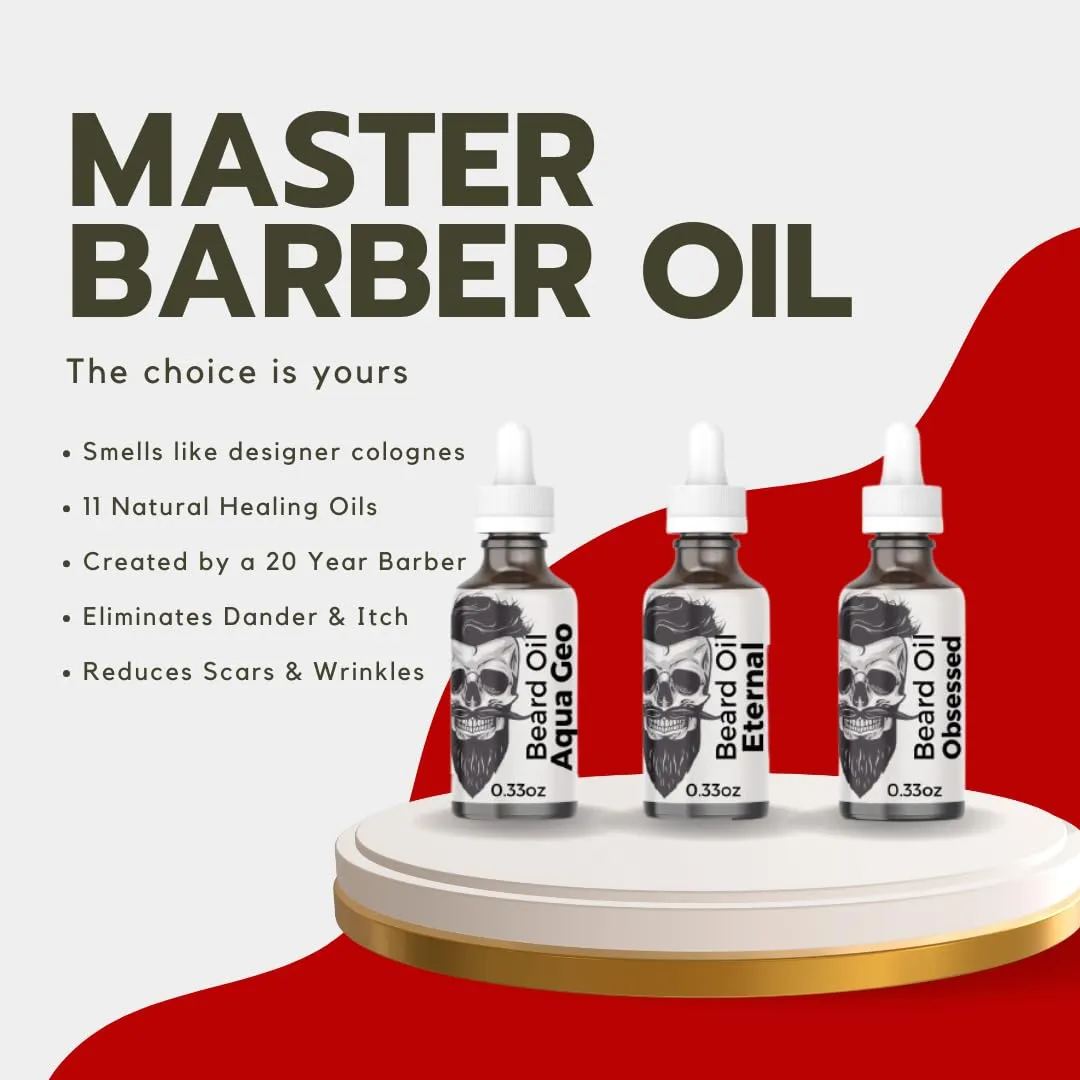 3-Pack Sample Set – Beard Oil & Body Anti-Aging Cologne Oil – BR-540, Savage, Ultra Man – 10ml Bottles