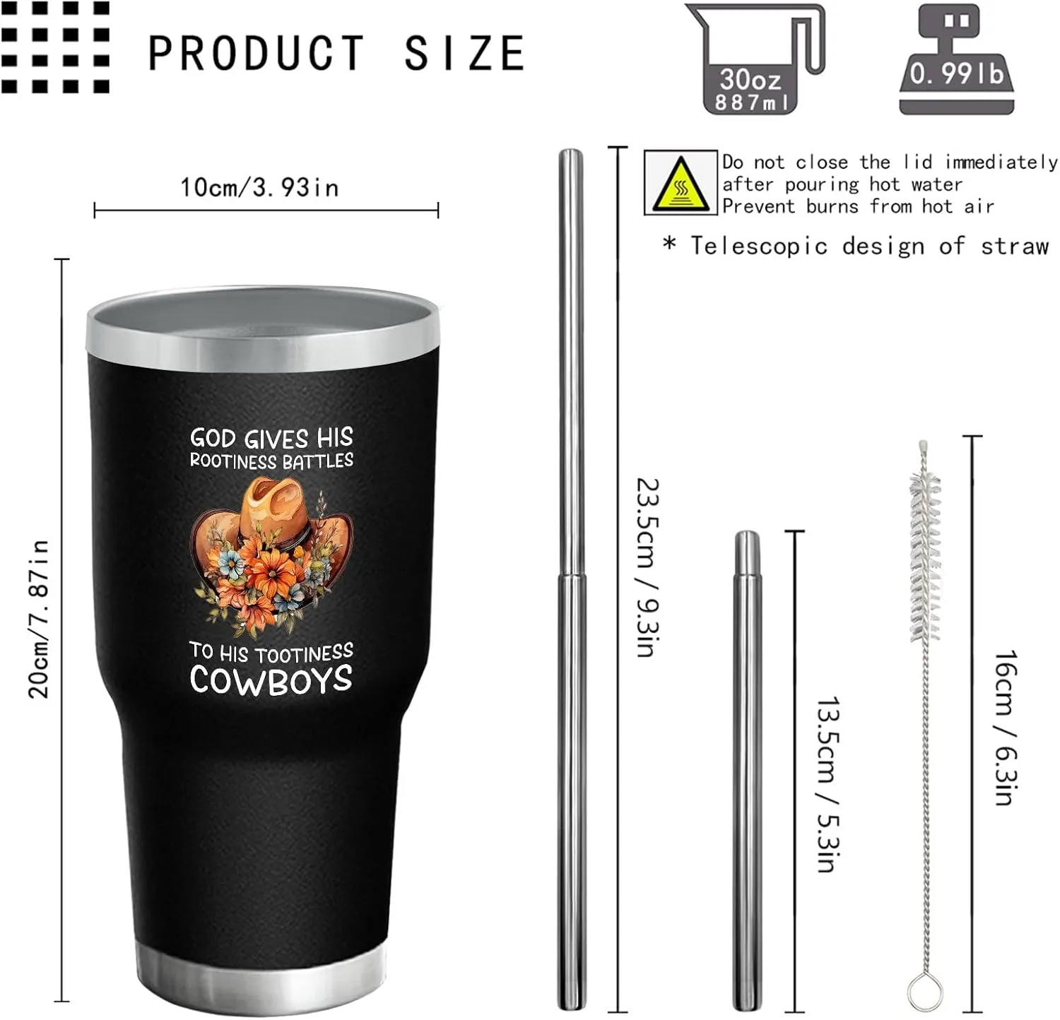 30 oz Tumbler with Lid and Straw God Gives His Rootiness Battles To His Tootiness Cowboys Tumbler Personalized Tumbler Insulated Tumblers Stainless Steel Tumbler Funny Gift