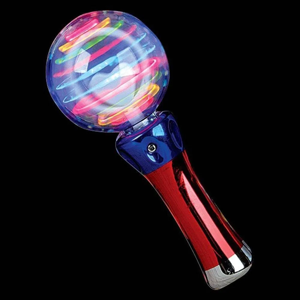 30-Pack Meteor Storm Flashing Spinner Wand LED Light Up Magic Ball Changing Pattern Novelty Orb Sensory Wand Party Favor Special Needs