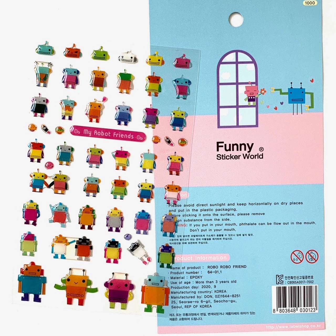30123 MY ROBOT FRIENDS-GEL STICKER-12