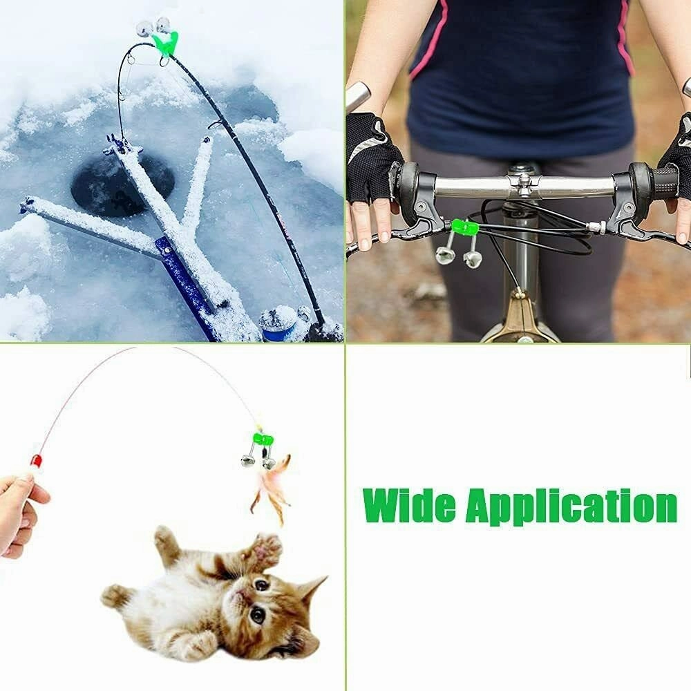 30 pcs Plastic Fish Rod Bell,Fish Bite Alarms Ring Dual Alert