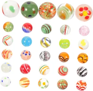 30pcs Glass Marbles for Boys and Girls Assorted Decorative Beads for Games Fish Tank Decor and Outdoor Activities and Versatile Playthings for Creative Fun