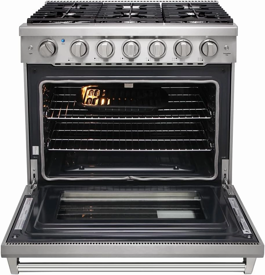 36 inch Professional Freestanding Pro-Style Propane Gas Range with 6 Burners, 6.0 cu.ft. Oven Capacity, in Stainless Steel - KOS-36RG03MLP (Stainless Steel)