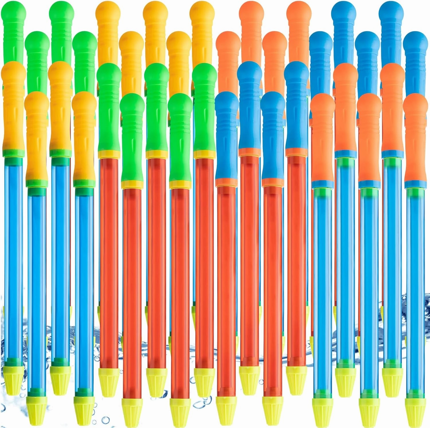 36 Pcs 17.3" Crayon Water Guns Water Tube Squirters Water Suction Gun Water Shooter for Boys Girls Adults Beach and Pool Toys Squirt Water Guns for Summer Pool Party Water Game