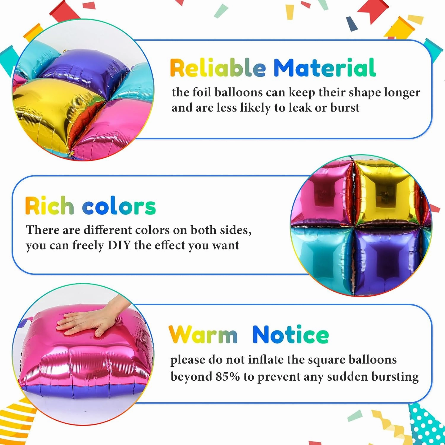 36 Pcs Magic Dollhouse Birthday Decorations Balloons Brick Square Foil Balloons Wall Backdrop Arch Kit Double Sided Metallic for Cartoon Video Game Party Supplies(Pink Blue Purple Yellow)