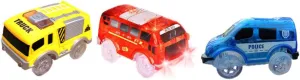 3pcs Boys and Girls Track Car Toy Flashing Led Lights No Battery Required for Playroom and Living Room Decor Promotes Vision Development and Athletic Skills