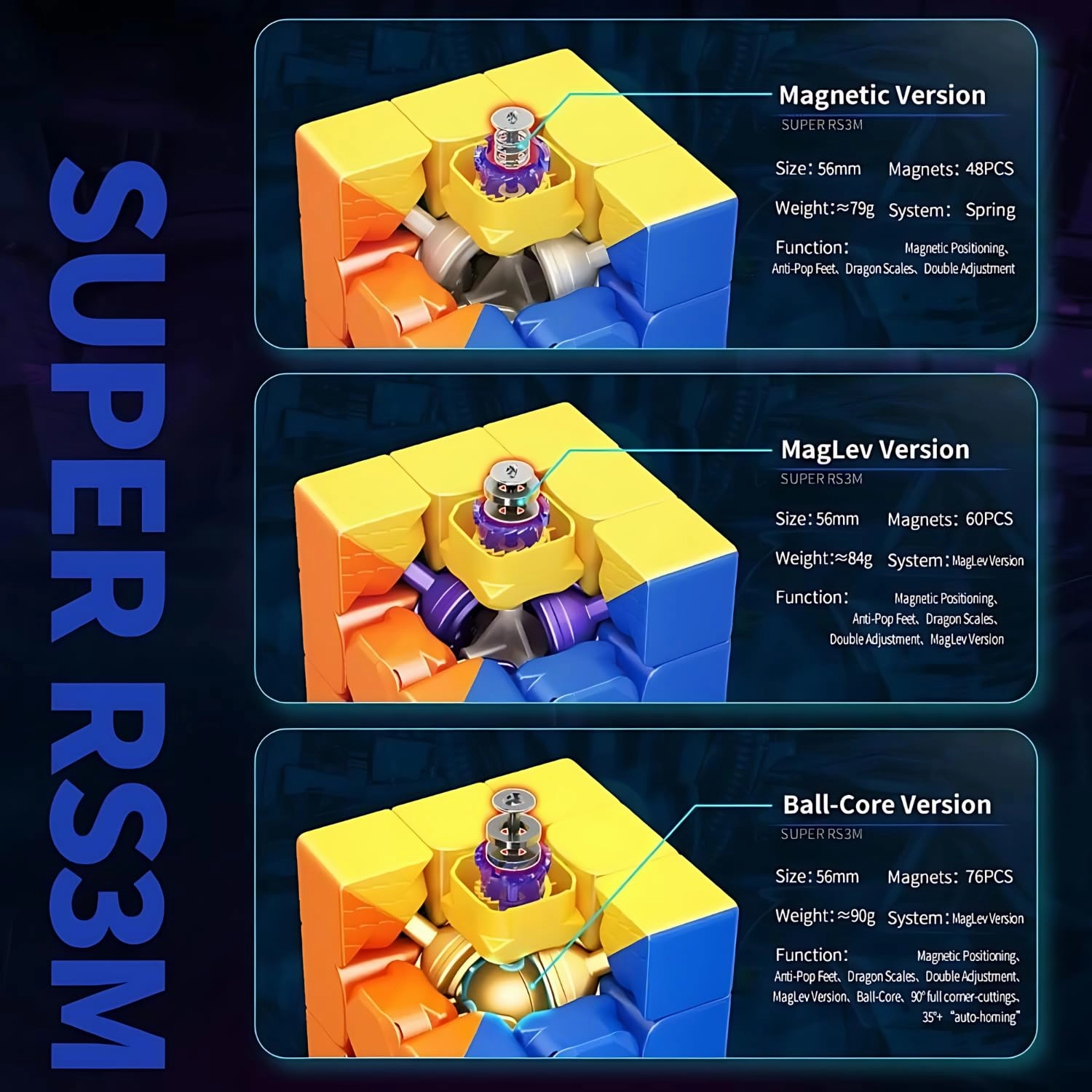 3x3 Standard Highspeed Smooth Lightweight Speed Cube for Kids & Adults