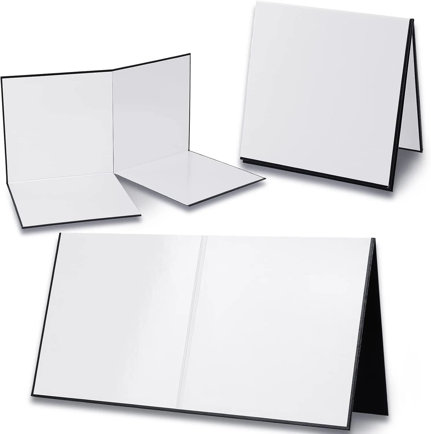 4 Pcs Folding Blank Game Board, Make Your Own Game Board, Quad Fold Dry Erase Battle for School Classroom DIY Activities, 18 x 18 Inches