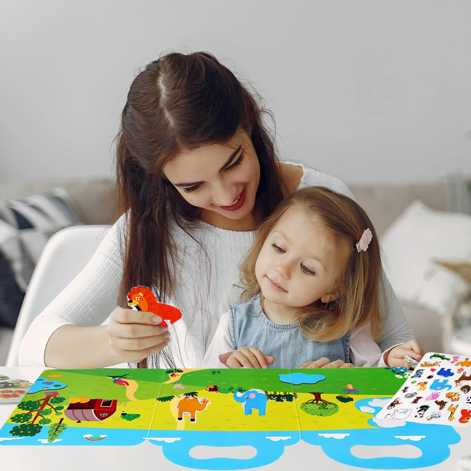 4 Pack Reusable Sticker Books for Toddlers 2-4 Years, Sticker Books for Kids 1-3, Birthday Gifts for Kids Toddler Boys Girls Travel Toys (Animals Insects Space Dinosaur)