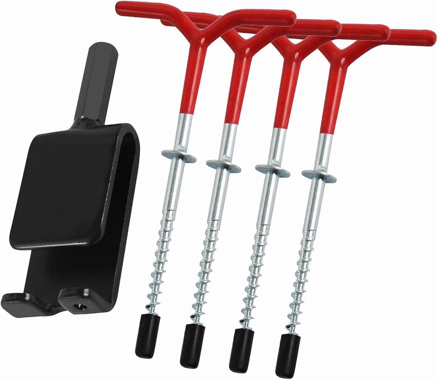 4 Pieces Ice Fishing Anchors, Tent Stakes with Power Drill Adapter, Ice Shelter Accessories Tent Pegs Sturdy Shelter Anchor