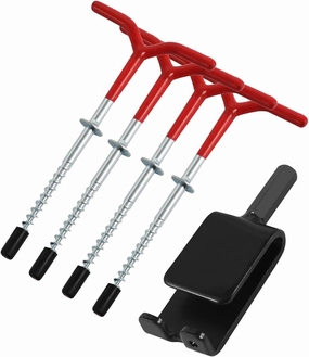 4Pcs Ice Fishing Anchors Ice Shanty Anchors Ice Anchor Drill Adapter Strong Ground Nails Tent Pegs Shelter Anchor Tent Stakes