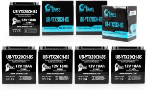 5-Pack UB-YTX20CH-BS Battery Replacement for 2012 Piaggio-Gilera Fuoco 500ie 500 CC Scooter - Factory Activated, Maintenance Free, Motorcycle Battery - 12V, 18AH, UpStart Battery Brand