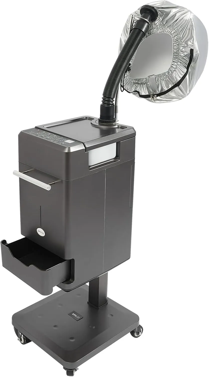 500W Multifunctional Anion Hair Dyeing Machine,110V Nano Hair Steamer/Hair Oil Machine Stand Up Base Equipment Vertical Nano Steamer Salon Spa (500W, Gray)